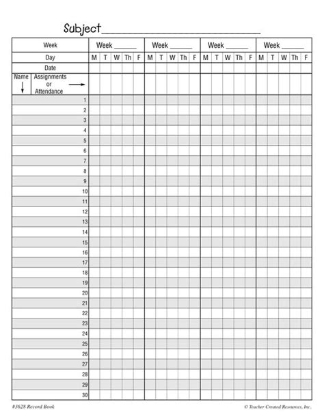 Teacher Created Resources Record Book Tcr3628 Supplyme