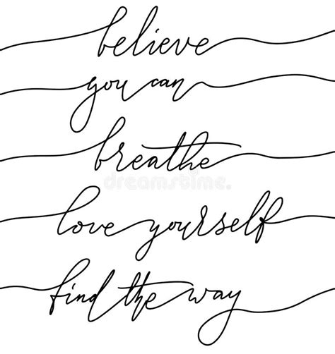 Believe Breathe You Can Love Yourself Motivational Hand Drawn