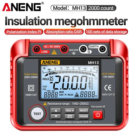 Aneng Mh Ohm Tester Digital Multimeter Megometro Insulation Earth