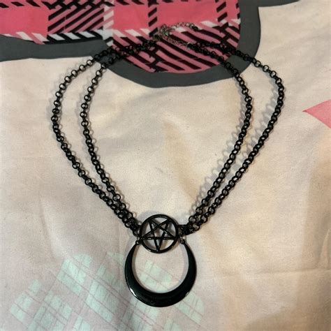 Black pentagram necklace. You can tell it’s used if... - Depop