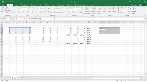 Excel Working With Matrices Youtube