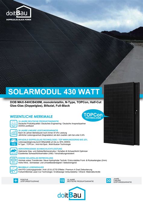 Doitbau Solarmodul Bifazial Full Black W Baupark De