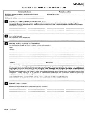 Fillable Online Wipo Form Mm Demande D Inscription D Une