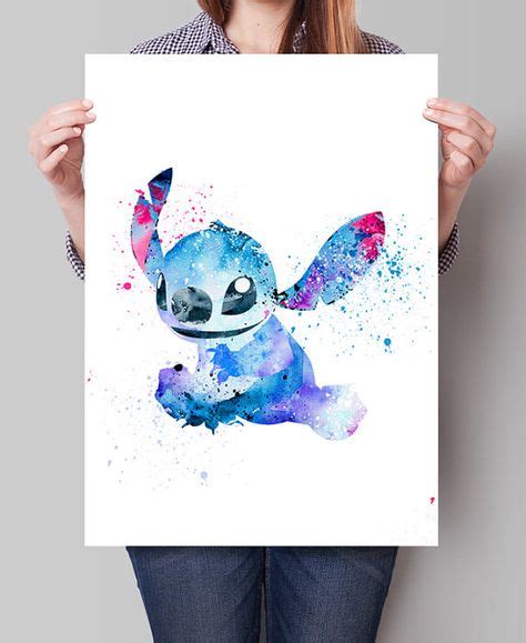 Disney Lilo And Stitch Watercolor Poster Print Watercolor Painting