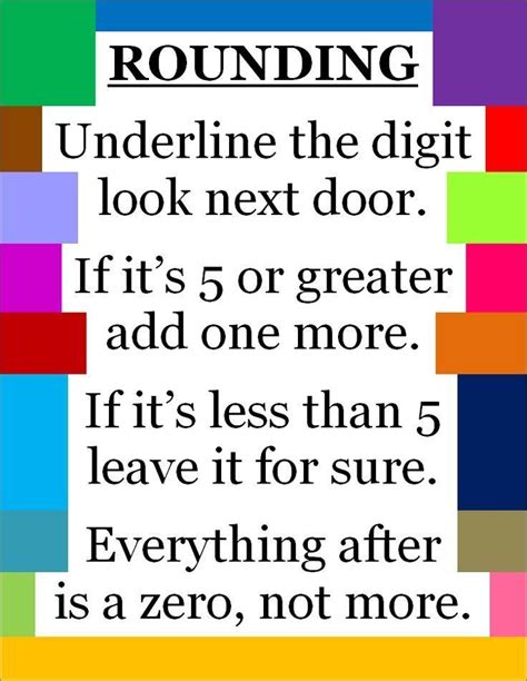 Rounding Numbers - Great poem to remember the rule. | Math school, Homeschool math, Education math