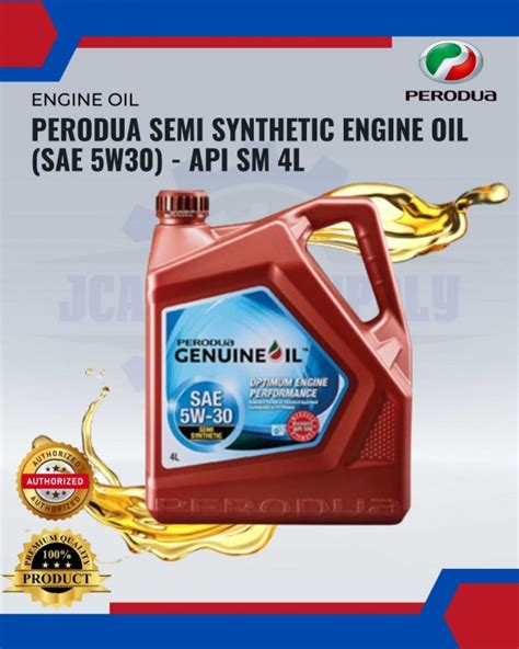 Perodua Semi Synthetic Engine Oil Sae W Api Sm L