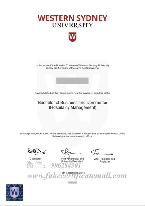 University of western sydney degree WSU diploma