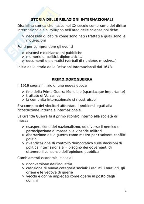 Riassunto Esame Storia Delle Relazioni Internazionali Prof Vignati