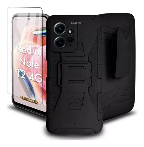 Funda Protector P Xiaomi Redmi Note 12 4g Rudo Cristal Color Negro