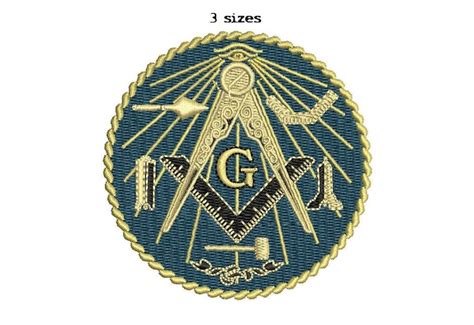 Masonic Compass 3sizes Digitized Filled Machine Embroidery Etsy