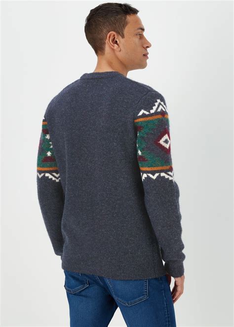 Navy Fairisle Print Jumper Matalan