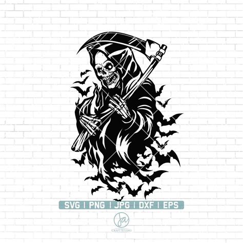 Grim Reaper Svg Skeleton Svg Grim Reaper Decal Halloween Svg Death Svg