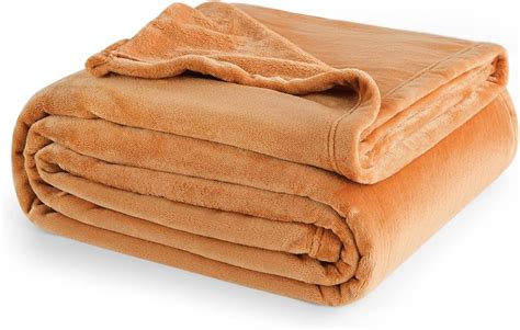 Bedsure Large Size Fleece Blanket Orange Fleece Blanket 230 X 270 Cm