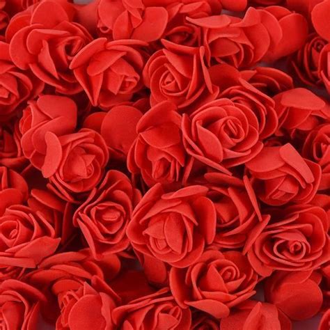 Fleur Sechee Red Pcs T Tes De Roses Artificielles En Mousse Pe