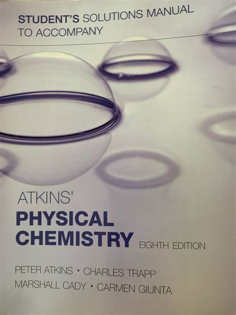 Atkins Physical Chemistry Th Edition Student Solution Manual