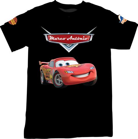 Camiseta Carro Relâmpago Mcqueen Preto 3 Elo7