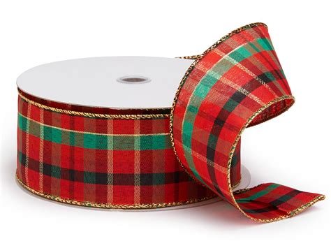 Christmas Modern Plaid Ribbon 2 1 2 X 50 Yards Nashville Wraps