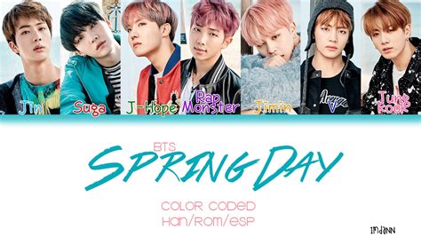 BTS Spring Day Sub Español Color Coded HAN ROM ESP YouTube