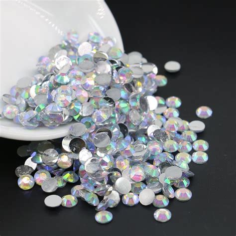 All Size Crystal Ab Resin Flatback Rhinestone Glue On Flat Back