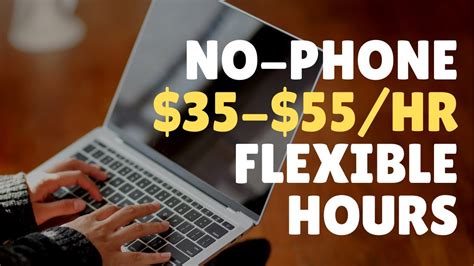 Non Phone Work From Home Jobs Paying 35 55 Per Hour 2020 Youtube