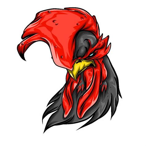 Logo Vektor Kepala Ayam Rooster Tattoo Rooster Landscape Tattoo