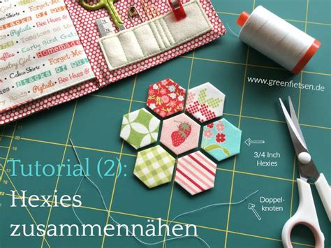 Tutorial 2 So nähst du Hexies von Hand zusammen English Paper