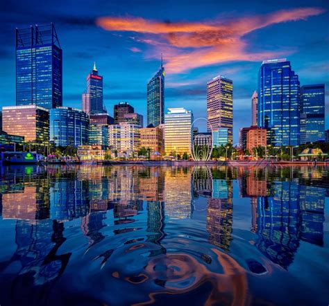 Sunset In Perth City With Building And Stock Image Colourbox