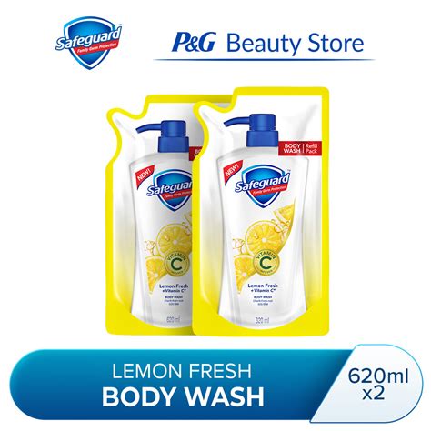 Safeguard Antibacterial Soap Body Wash Lemon Fresh With Vitamin C