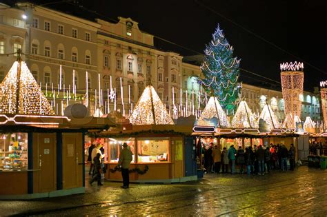 Linz Main Square Christmas Market Stock Image Colourbox