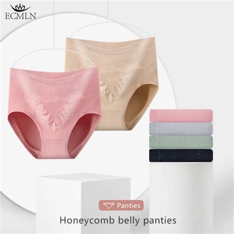 Ecmln 3d Honeycomb Japanese Style High Waist Warm Womb Panty Women Hip