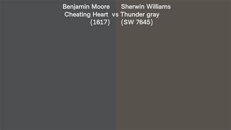 Benjamin Moore Cheating Heart 1617 Vs Sherwin Williams Thunder Gray