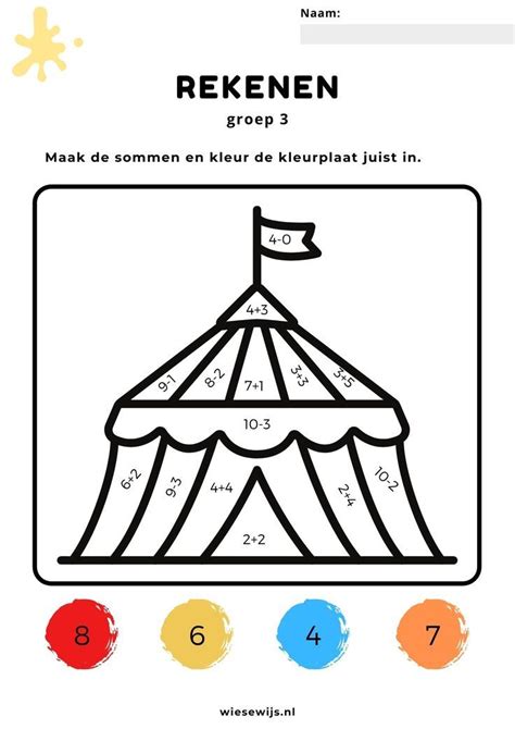 Werkblad Rekenen Groep Reken En Kleur Artofit