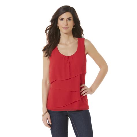 Jaclyn Smith Womens Tiered Tank Top Kmart