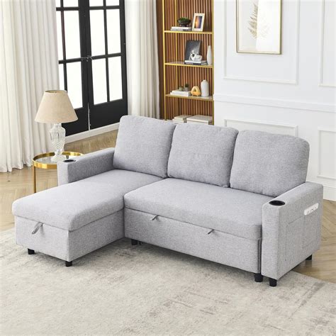 Amazon FANYE L Shaped 3 Seaters Reversible Sleeper Sectional