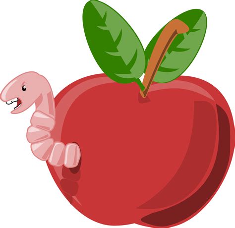 Cartoon Apple With Worm ClipArt Best