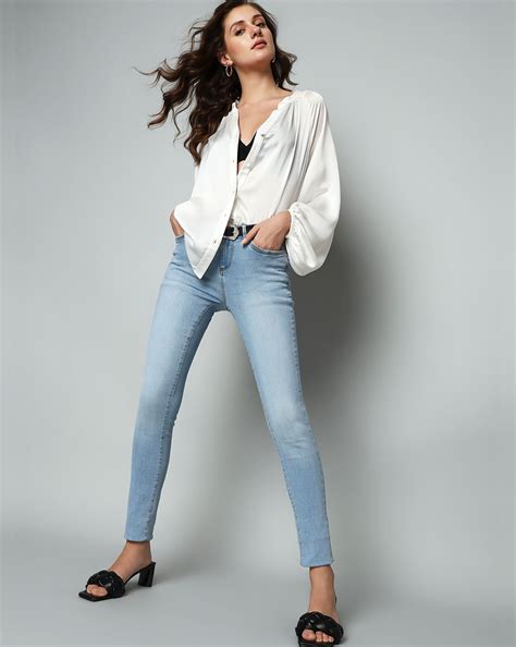 Light Blue Mid Rise Wendy Skinny Jeans