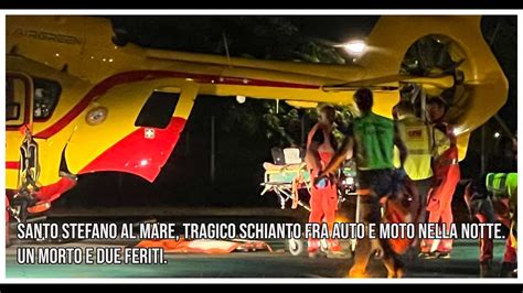 Santo Stefano Al Mare Tragico Schianto Fra Auto E Moto Nella Notte Un