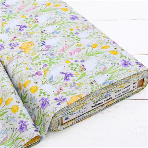 Premium Cotton Quilting Fabric Sold By The Yard Patterned Floral Pur —