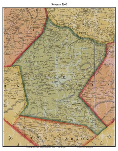 Robeson Township Pennsylvania 1860 Old Town Map Custom Print Berks