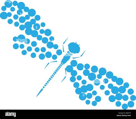 Blaue Libelle Silhouette Cartoon Grafik Illustration Des Damselfly Isoliert Mit Hellblauen Und