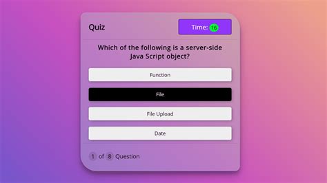 JavaScript Quiz App Using Glassmorphism CSS ByteWebster