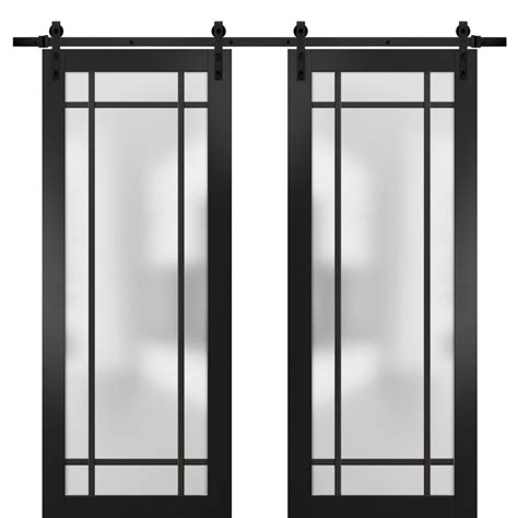 Sturdy Double Barn Door X Inches Planum Matte Black