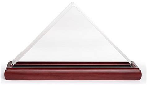 Acrylic Triangle Clear Us Flag Case Rich Red Mahogany Base