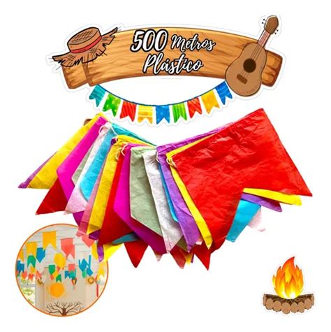 Kit Metros Bandeirinhas Pl Stico Festa Junina Decora O Frete Gr Tis