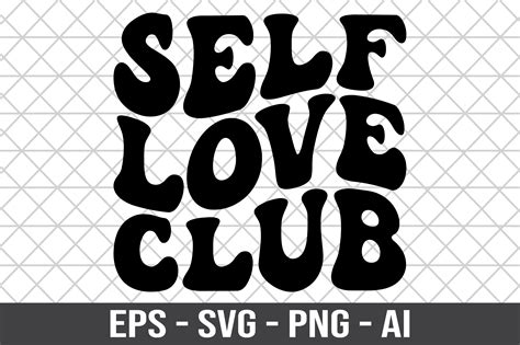 Self Love Club Retro Svg Graphic By Craftking · Creative Fabrica