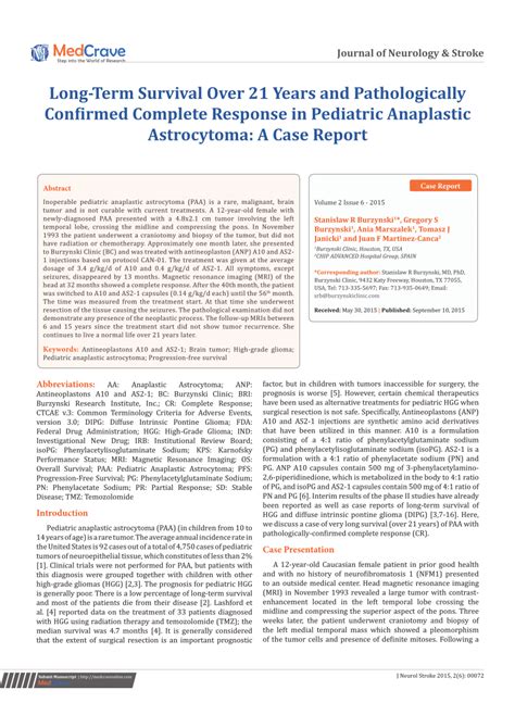 PDF Long Term Survival Over 21 Years And Pathologically Confirmed