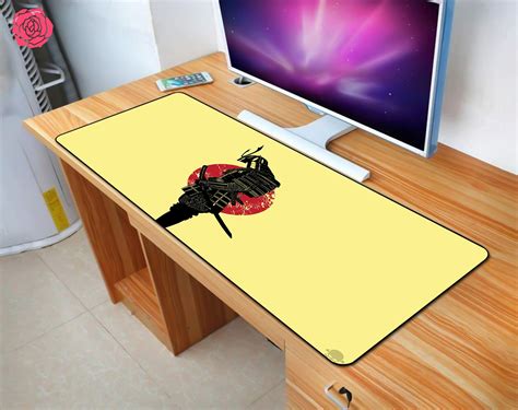 Large Anime Desk Pad Samurai Mouse Pad Samurai Gaming Mouse Etsy