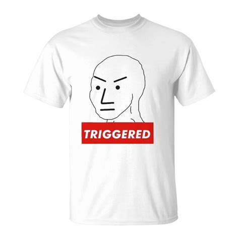 Triggered Npc Non Playable Character Sjw Wojak Meme T Shirt Mazezy