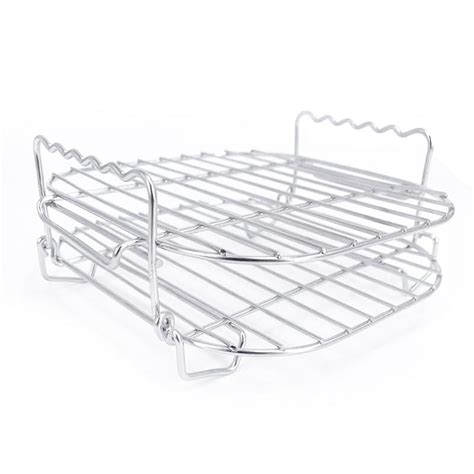 Stainless Steel Airfryers Double Layer Rack Versatile Square Roasting