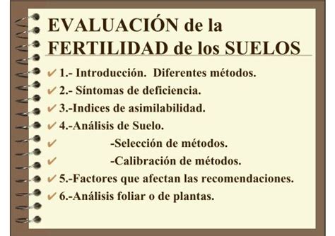 Evaluaci N De La Fertilidad De Los Suelos